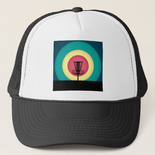 Disc Golf Basket Silhouette Trucker Hat