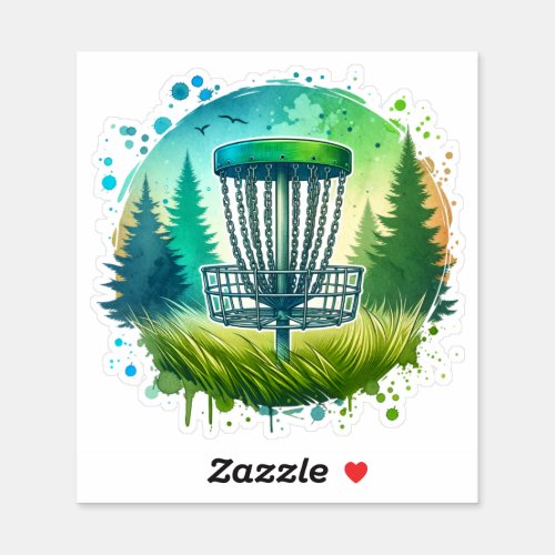 Disc Golf Basket  Sticker
