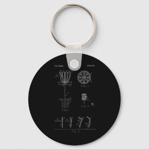 Disc Golf Basket Target Patent Design - Frolf Keychain