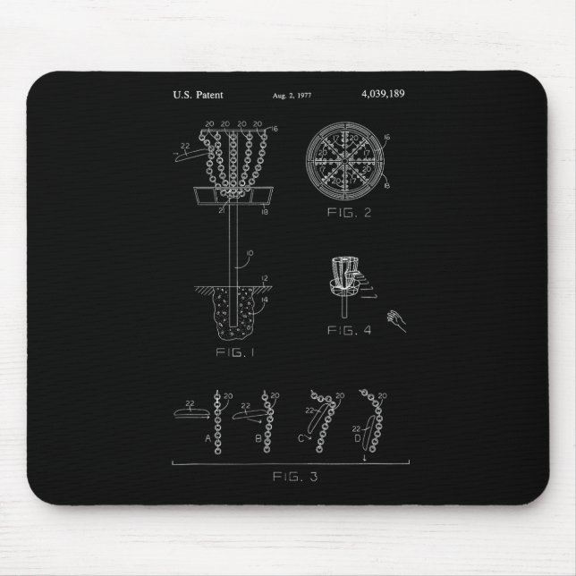 Disc Golf Basket Target Patent Design - Frolf  Mouse Pad (Front)