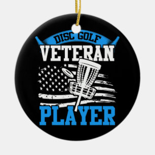 Disc Golf Basket Tree Sports Frisbee Disc Golfing Ceramic Ornament