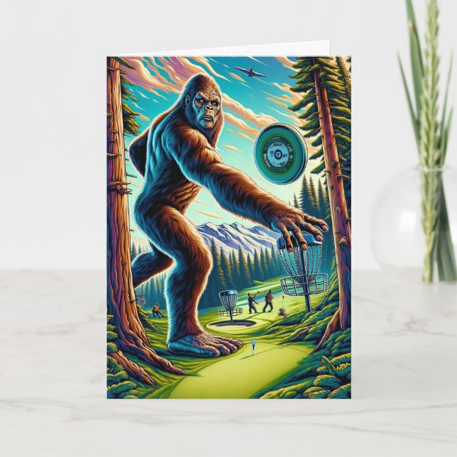Disc Golf Bigfoot Birthday Card (Front)