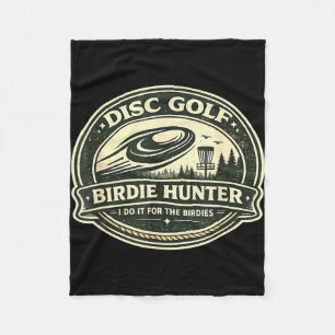 Disc golf birdie hunter retro forest outdoor usa fleece blanket