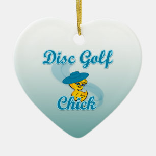 Disc Golf Chick #3 Ceramic Ornament