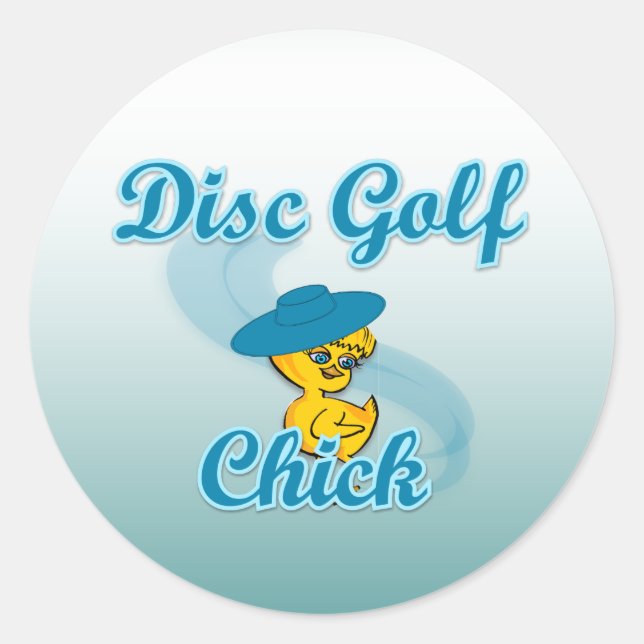 Disc Golf Chick #3 Classic Round Sticker (Front)