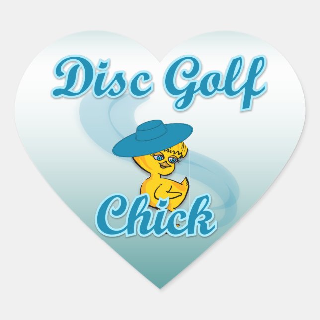 Disc Golf Chick #3 Heart Sticker (Front)