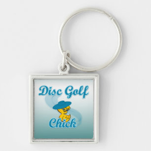 Disc Golf Chick #3 Keychain