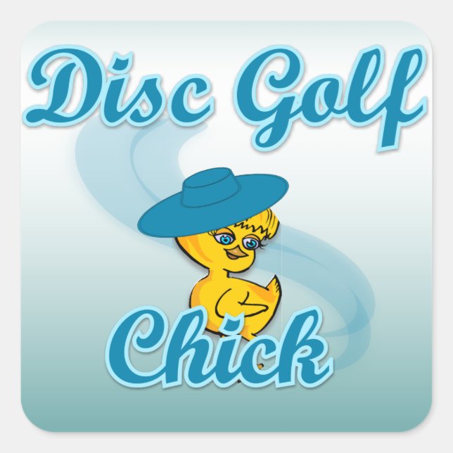 Disc Golf Chick #3 Square Sticker (Front)