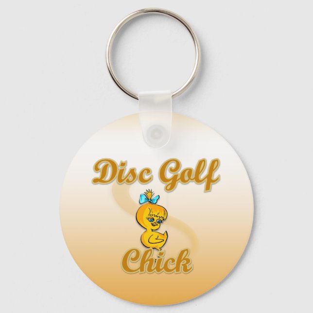 Disc Golf Chick  Keychain (Front)