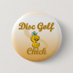 Disc Golf Chick  Pinback Button