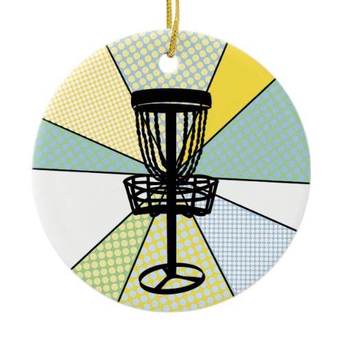 Disc Golf Christmas Ceramic Ornament