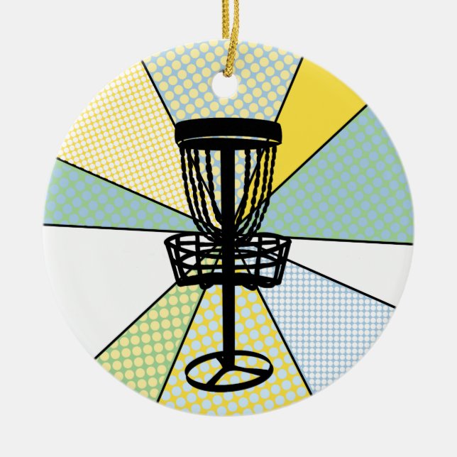 Disc Golf Christmas Ceramic Ornament (Front)