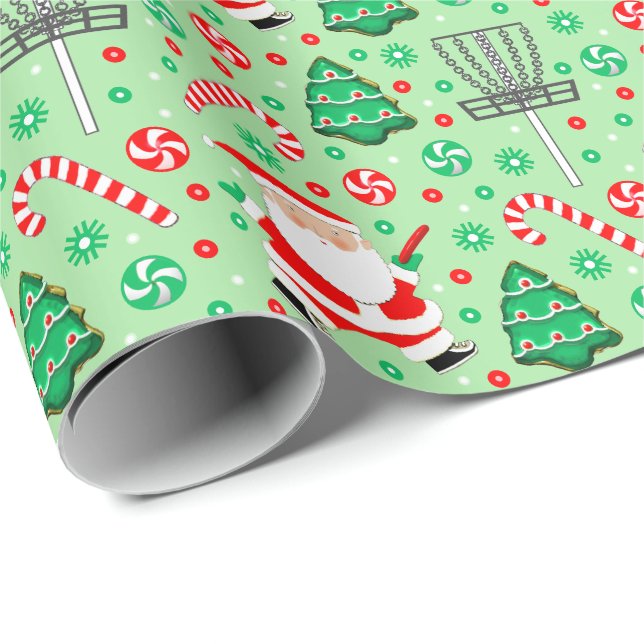 Disc Golf Christmas Gift Wrapping Paper (Roll Corner)