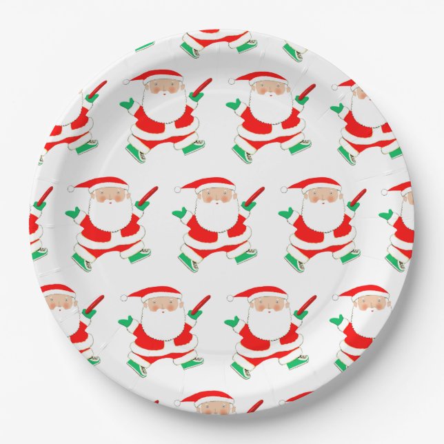 Disc golf Christmas Holiday Party Paper Plates (Front)
