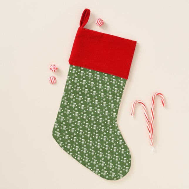 Disc Golf Christmas Stocking - Green (Front)