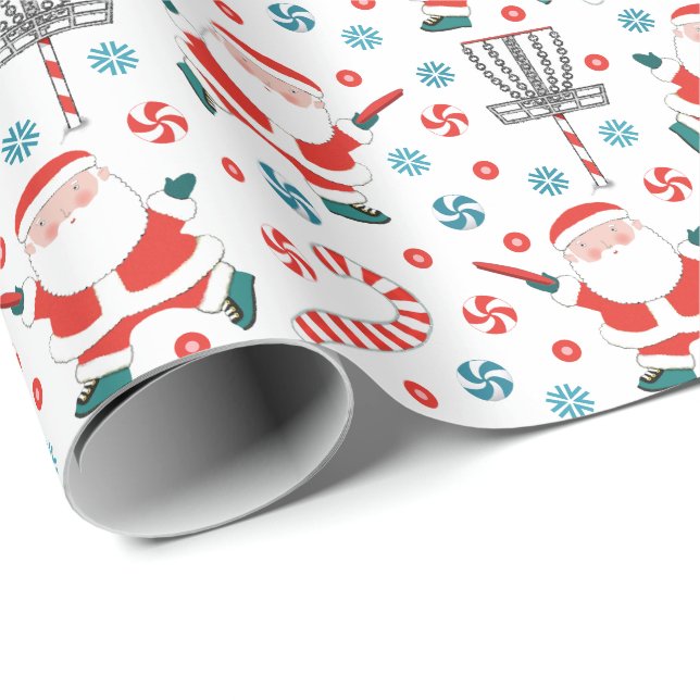 Disc Golf Christmas  Wrapping Paper (Roll Corner)