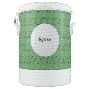 DISC Golf clubs pattern personalized green Beverage Cooler