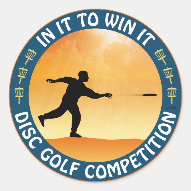 Disc Golf Competition Classic Round Sticker (Front)