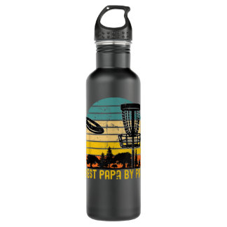 Disc Golf Dad Present - Best Papa By Par Disk Golf Stainless Steel Water Bottle