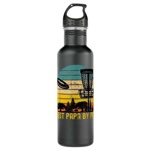 Disc Golf Dad Present _ Best Papa By Par Disk Golf Stainless Steel Water Bottle