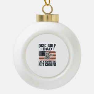 Disc Golf Dad Vintage Flag Funny Shirt Design_1 Ceramic Ball Christmas Ornament