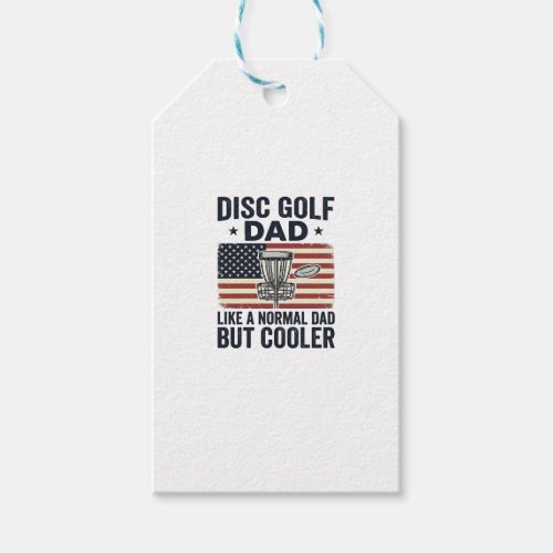 Disc Golf Dad Vintage Flag Funny Shirt Design_1 Gift Tags