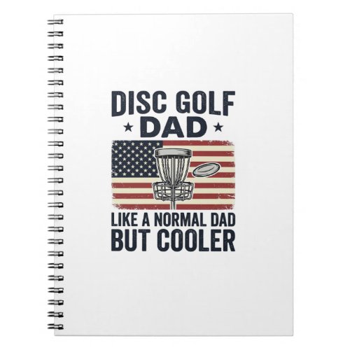 Disc Golf Dad Vintage Flag Funny Shirt Design_1 Notebook