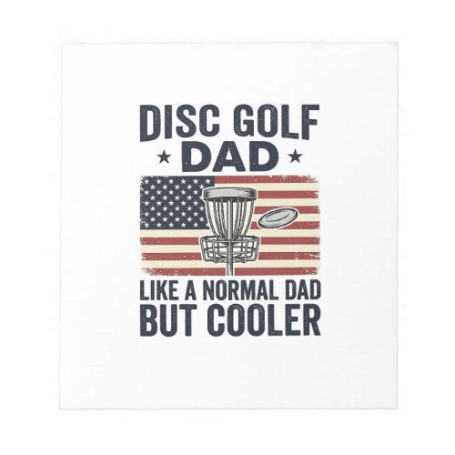 Disc Golf Dad Vintage Flag Funny Shirt Design_1 Notepad