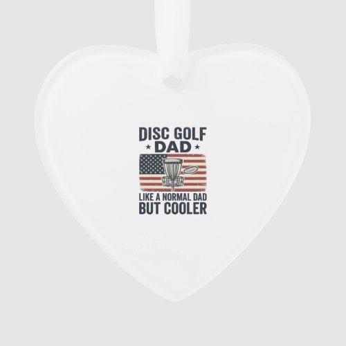 Disc Golf Dad Vintage Flag Funny Shirt Design_1 Ornament