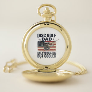 Disc Golf Dad Vintage Flag Funny Shirt Design_1 Pocket Watch