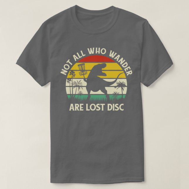 Disc Golf Dinosaur Disc Golfing T-Shirt (Design Front)
