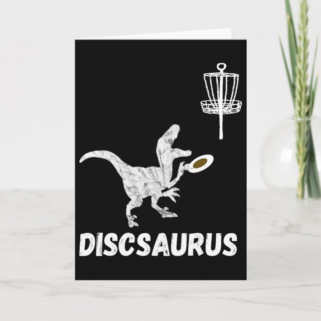 Disc Golf Dinosaur Frolfing T-rex Dino Funny Disc  Card (Front)