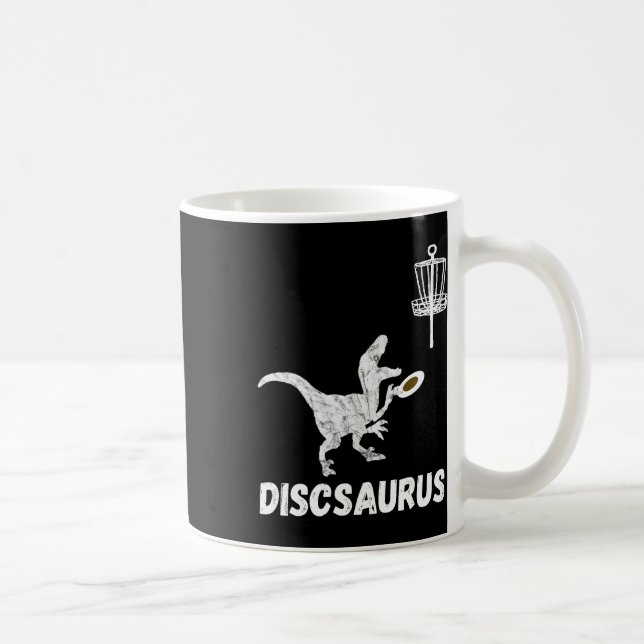 Disc Golf Dinosaur Frolfing T-rex Dino Funny Disc  Coffee Mug (Right)
