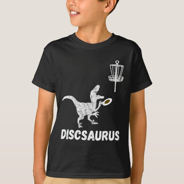 Disc Golf Dinosaur Frolfing T-rex Dino Funny Disc  T-Shirt (Front)
