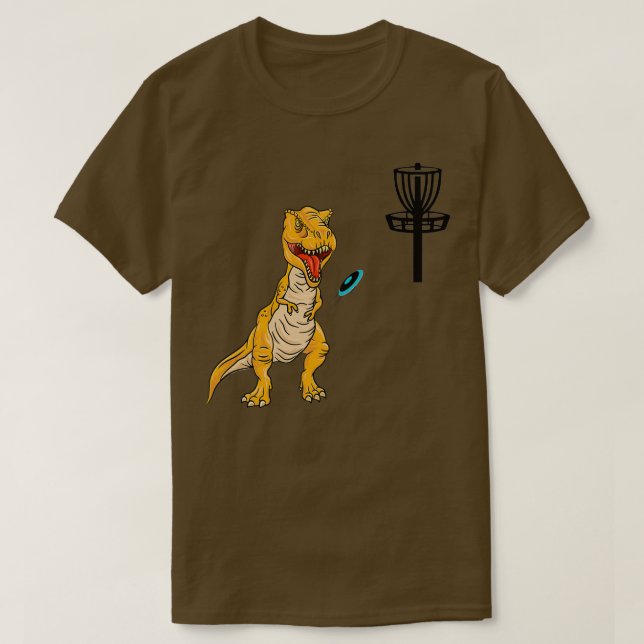 Disc Golf Dinosaur Gifts for Disc Golfers T-Shirt (Design Front)