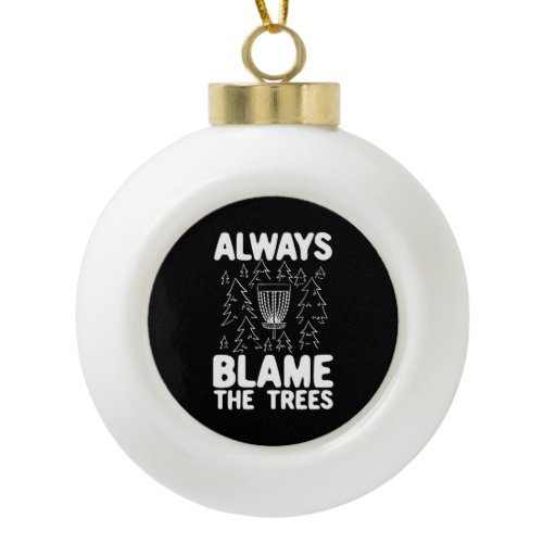 Disc Golf Disc Basket Gift Ceramic Ball Christmas Ornament