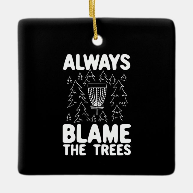Disc Golf Disc Basket Gift Ceramic Ornament (Front)