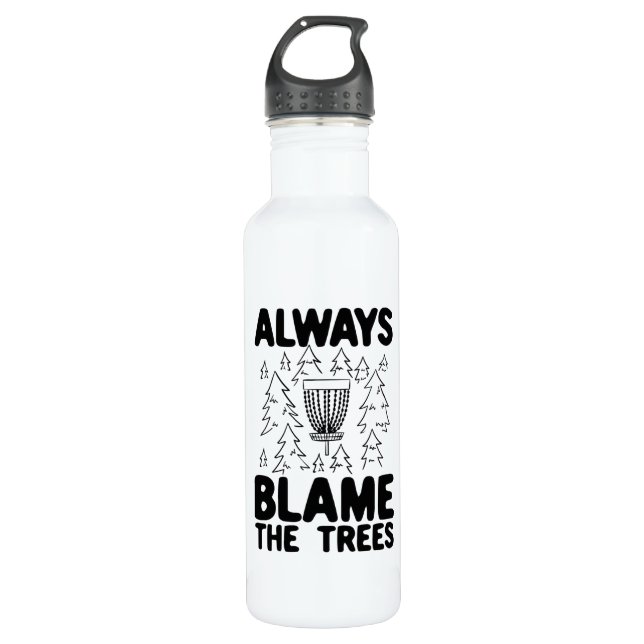 Disc Golf Disc Basket Gift Stainless Steel Water Bottle (Front)