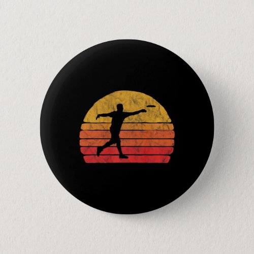 Disc Golf Distressed Retro 80s Style Vintage Premi Button