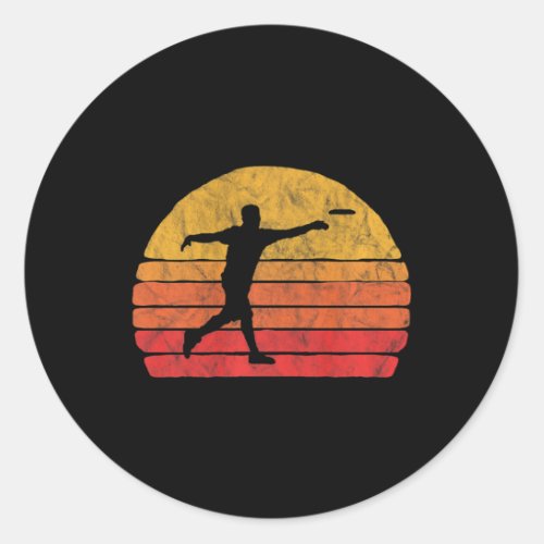 Disc Golf Distressed Retro 80s Style Vintage Premi Classic Round Sticker