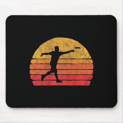 Disc Golf Distressed Retro 80s Style Vintage Premi Mouse Pad