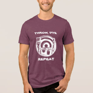 Disc Golf Dyeing Humor   Throw, Dye, Repeat Tri-Blend Shirt