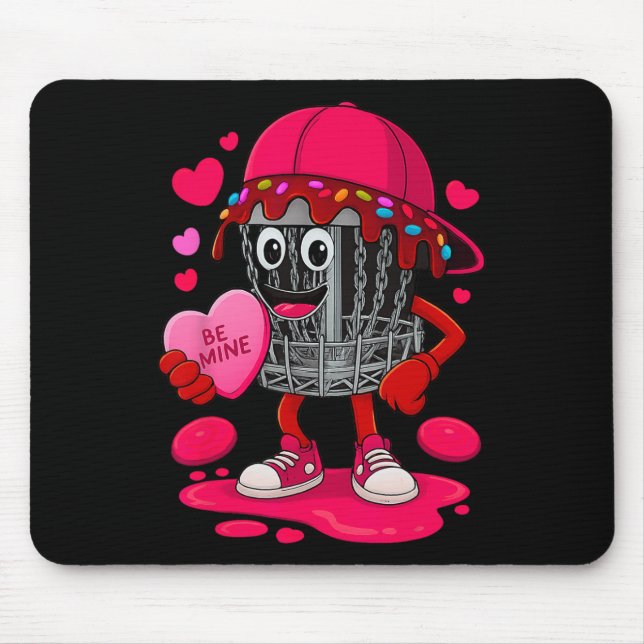 Disc Golf Equipment Playera Valentine Hearts Costu Mouse Pad (Front)