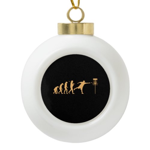 Disc Golf Evolution Ceramic Ball Christmas Ornament
