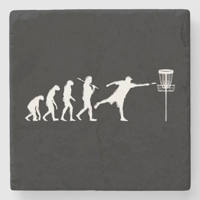 Disc Golf Evolution Disc Golf Gifts Stone Coaster (Front)