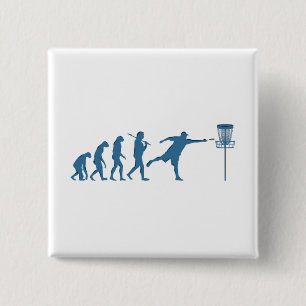 Disc Golf Evolution - Fun Gift for Disc Golfer Button