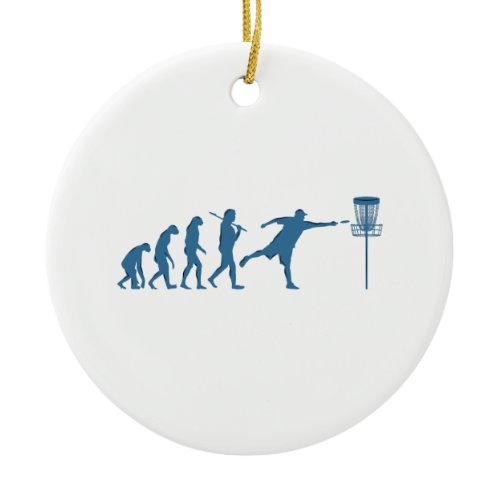 Disc Golf Evolution - Fun Gift for Disc Golfer Ceramic Ornament