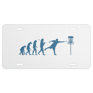 Disc Golf Evolution - Fun Gift for Disc Golfer License Plate