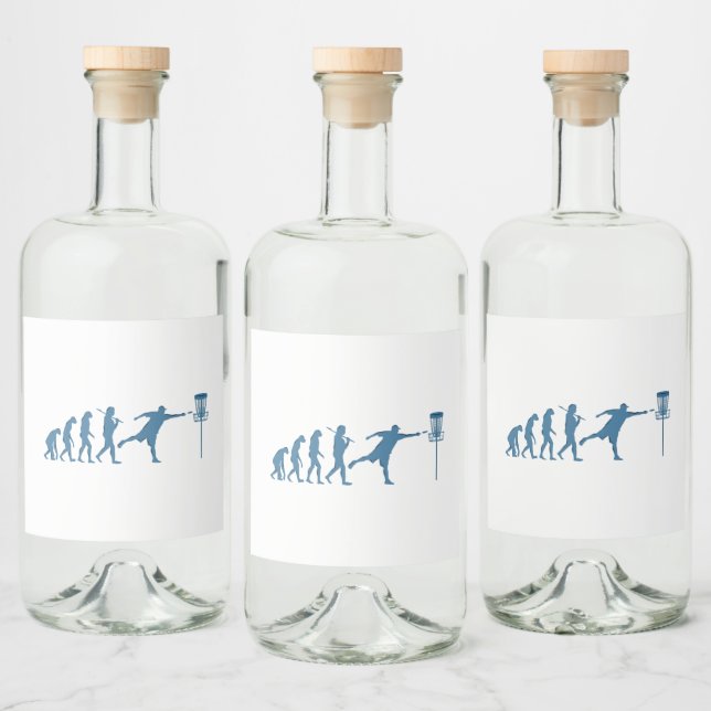 Disc Golf Evolution - Fun Gift for Disc Golfer Liquor Bottle Label (Bottles)