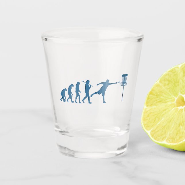 Disc Golf Evolution - Fun Gift for Disc Golfer Shot Glass (Front)